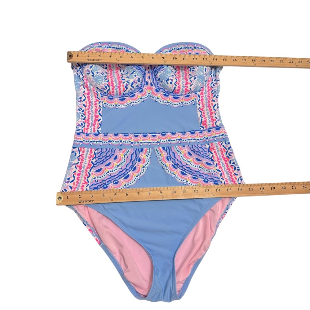 Lilly Pulitzer Athnea One Piece Swimsuit in Multi Seaside Shindig Sz‎ 12 - Picture 8 of 11